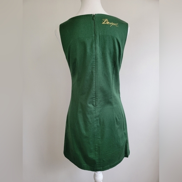 Desigual Fairycore Green Boho Paisley Sleeveless Scoopneck Midi Dress Whimsygoth - Picture 3 of 9